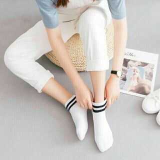 combo 10 tất kẻ cổ 01 vỉ Hàn Quốc