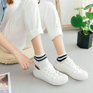 combo 10 tất kẻ cổ 01 vỉ Hàn Quốc