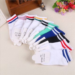 combo 10 tất kẻ cổ 01 vỉ Hàn Quốc