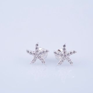 Opal- Hoa tai bạc hình sao biển