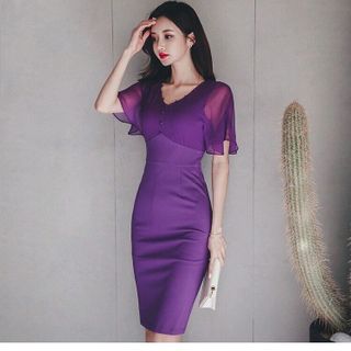 đầm body tay thun