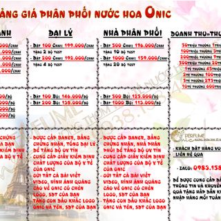 Nước Hoa Onic giá sỉ