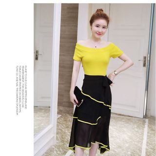 ĐẦM XÒE CHÂN VÁY VOAN TẦNG CÁCH ĐIỆU D1183