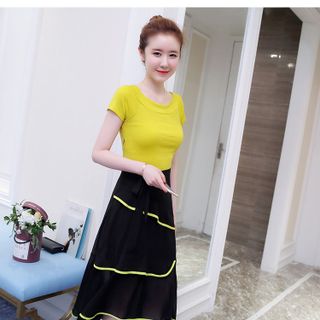 ĐẦM XÒE CHÂN VÁY VOAN TẦNG CÁCH ĐIỆU D1183