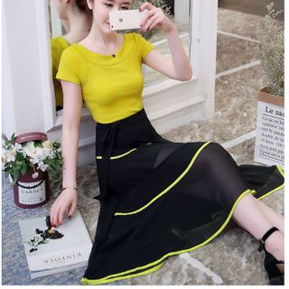 ĐẦM XÒE CHÂN VÁY VOAN TẦNG CÁCH ĐIỆU D1183