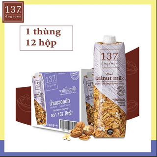 Thùng Sữa Hạt 137 Degrees Óc Chó Nguyên Chất 1 Lít x 12 Hộp