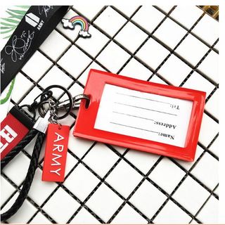set nametag BTS đỏ và đen