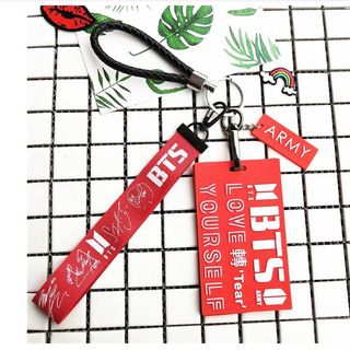 set nametag BTS đỏ và đen
