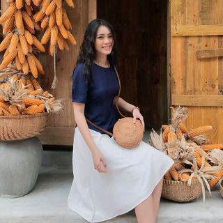 Đầm 2 màu phối với nhau