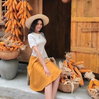 Đầm 2 màu phối với nhau