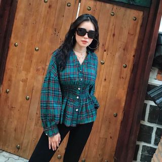 Áo peplum sọc