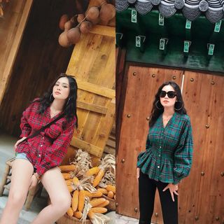 Áo peplum sọc