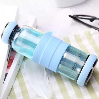 Bình thủy tinh pha trà 420ml bọc silicon