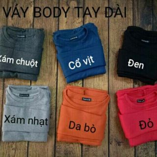 VÁY THUN GÂN TAY DÀI