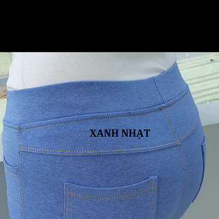 QUẦN LEGGING GIẢ JEAN 4 TÚI MÀU XANH NHẠT