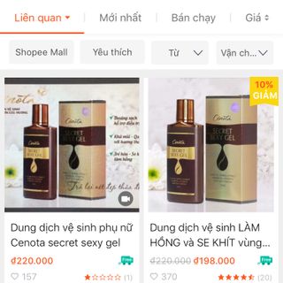 Dung dịch vệ sinh phụ nữ CÉNOTA Lẻ 220k