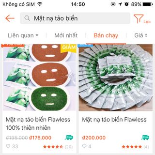 Mặt nạ hạt tảo biển Thiên nhiên flawless