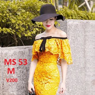Đầm Nhún Cổ Phối Nơ MS 53