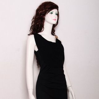 Đầm Cổ Đỗ Đính Khoen Vai
