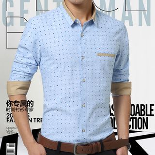 Áo sơ mi nam chấm bi cách điệu gam màu thanh lịch 100 - 93100