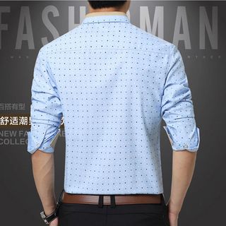 Áo sơ mi nam chấm bi cách điệu gam màu thanh lịch 100 - 93100
