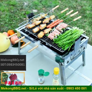 Bếp nướng than hoa Inox Thay đổi chiều cao vỉ chống cháy thực phẩm