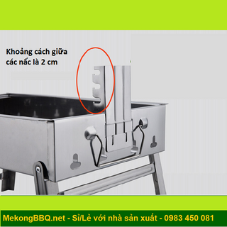 Bếp nướng than hoa Inox Thay đổi chiều cao vỉ chống cháy thực phẩm