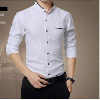 Áo sơ mi nam trơn from chuẩn viền ở cổ và túi cực kỳ thanh lịch 108 - 93108