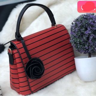 Túi công sở kẻ kèm hoa hồng