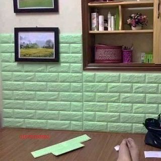 combo 10 xốp dán tường màu xanh cốm