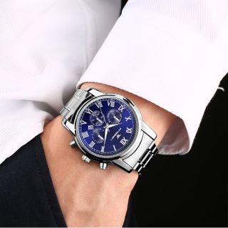 Đồng Hồ Nam Fngeen Dây Thép Mặt Xanh