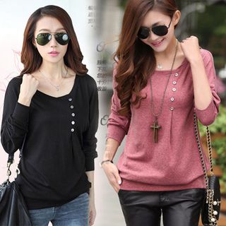 Áo thun nữ dài tay sành điệu trẻ trung-153 - 90153