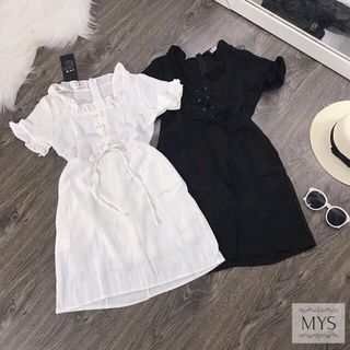 Đầm cổ bèo kèm quần
