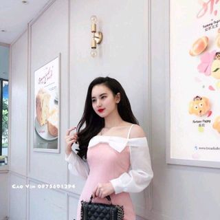 Đầm kim tuyến phối tay voan