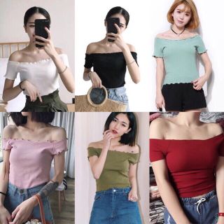 Áo croptop thun gân