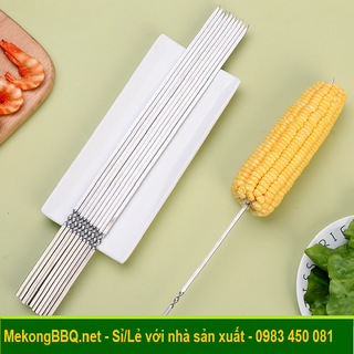Xiên inox 40cm Tiện dụng không gỉ sét an toàn thực phẩm xiên thịt