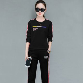 Set Bộ Thể Thao Đen Phối Sọc