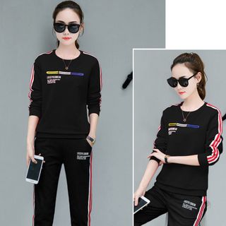 Set Bộ Thể Thao Đen Phối Sọc