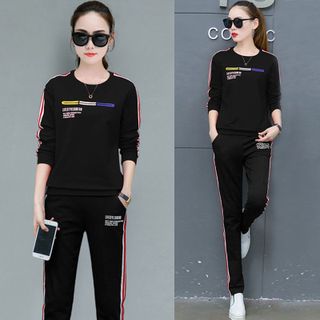 Set Bộ Thể Thao Đen Phối Sọc