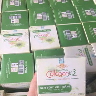 kem body kích trắng collagen x3
