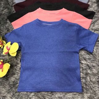Áo croptop thun gân ngắn tay