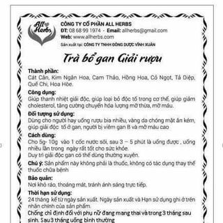 Trà Thảo Mộc Bổ Gan Giải Rượu Allherbs