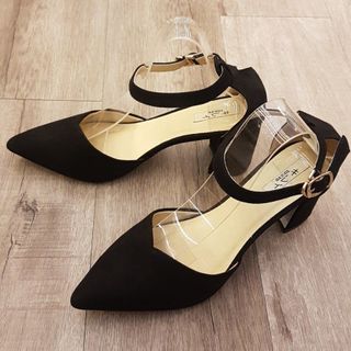 Sandal Kirei KN - Ankle Trap cao gót bít mũi da lộn