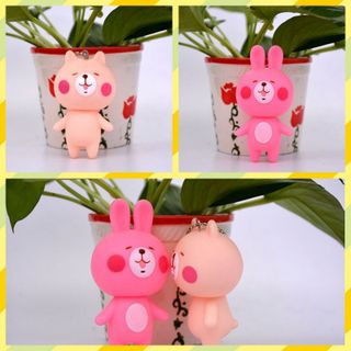 móc khóa thỏ cony hồng và cam má hồng