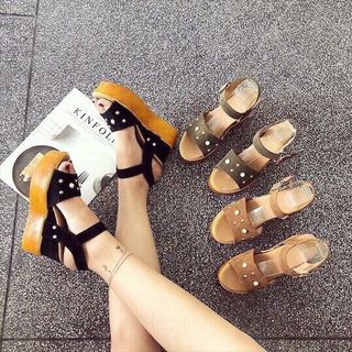 giày sandal xuồng đính châu