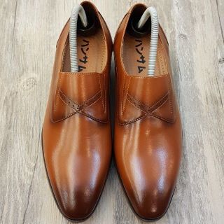 Giày lười nam Hansamu - AL da trơn viền chỉ chéo MS002