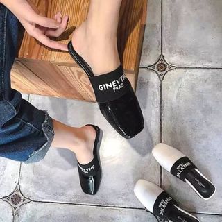 dép sục da phối nỉ
