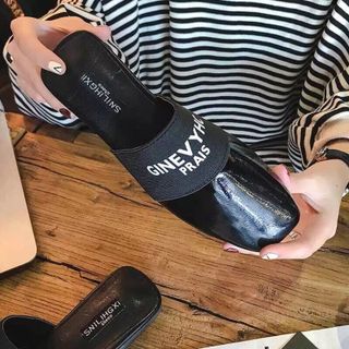 dép sục da phối nỉ