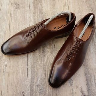 Giày Oxford nam Hansamu - AL 5 lỗ da trơn MS004
