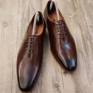 Giày Oxford nam Hansamu - AL 5 lỗ da trơn MS004